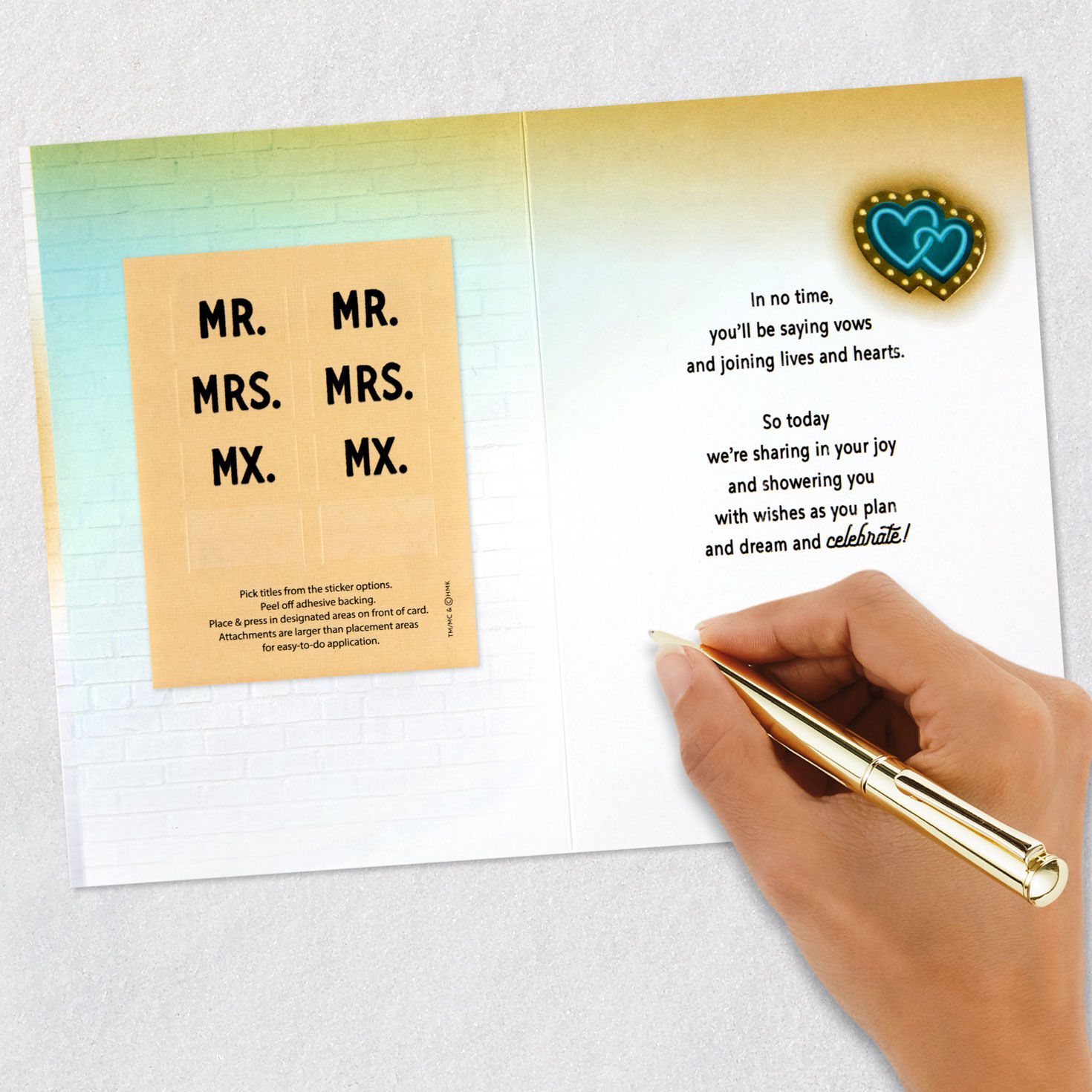 Vintage Marquee Sign Personalized Wedding Shower Card Signing card image number 7