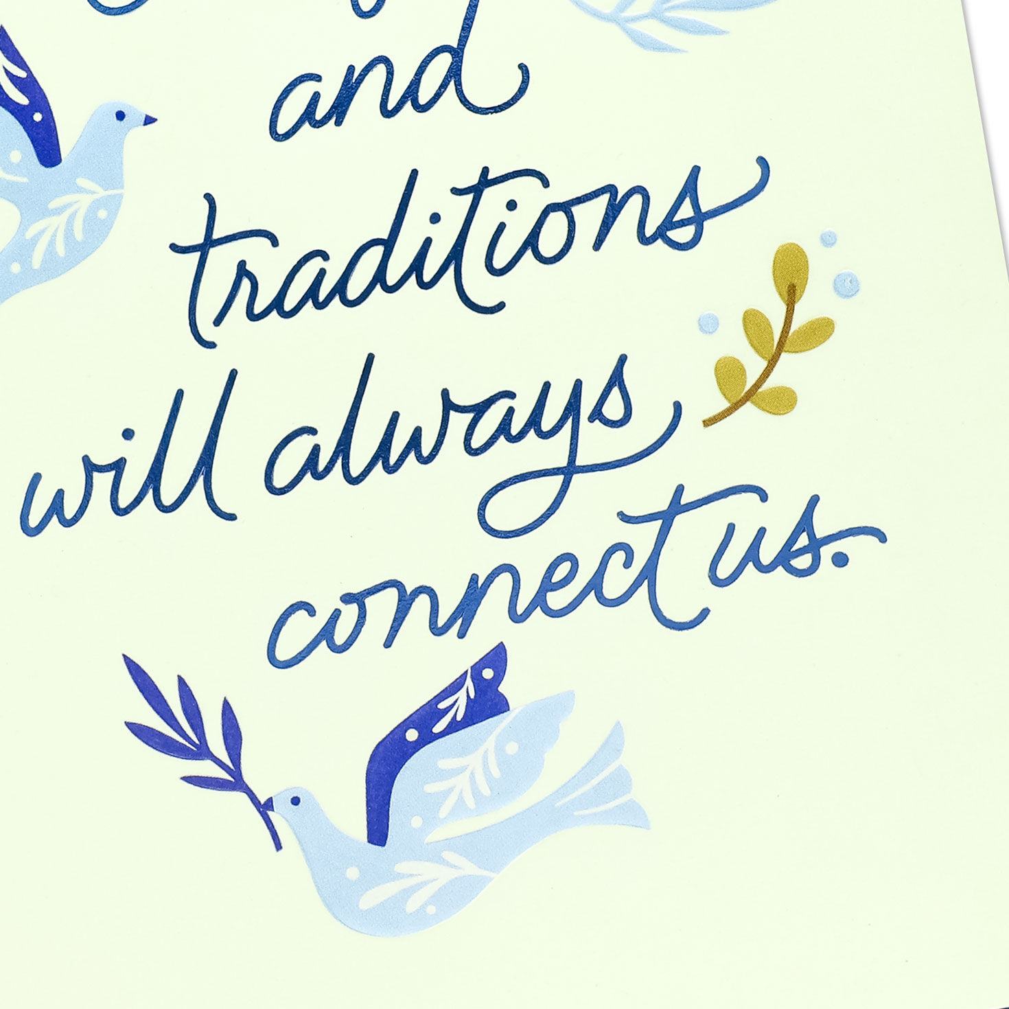 Doves and Olive Branches Hanukkah Card Card Front Detail image number 4