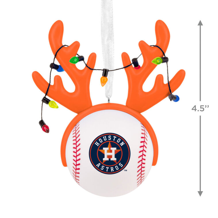 Astros Reindeer Baseball Christmas Ornament measurement image number 3
