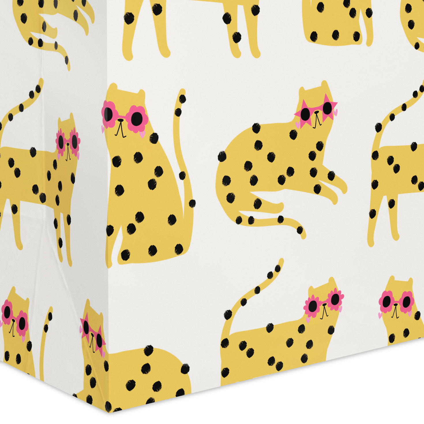 Polka-Dot Cats Wearing Sunnies Medium Gift Bag Base/Side Detail image number 5