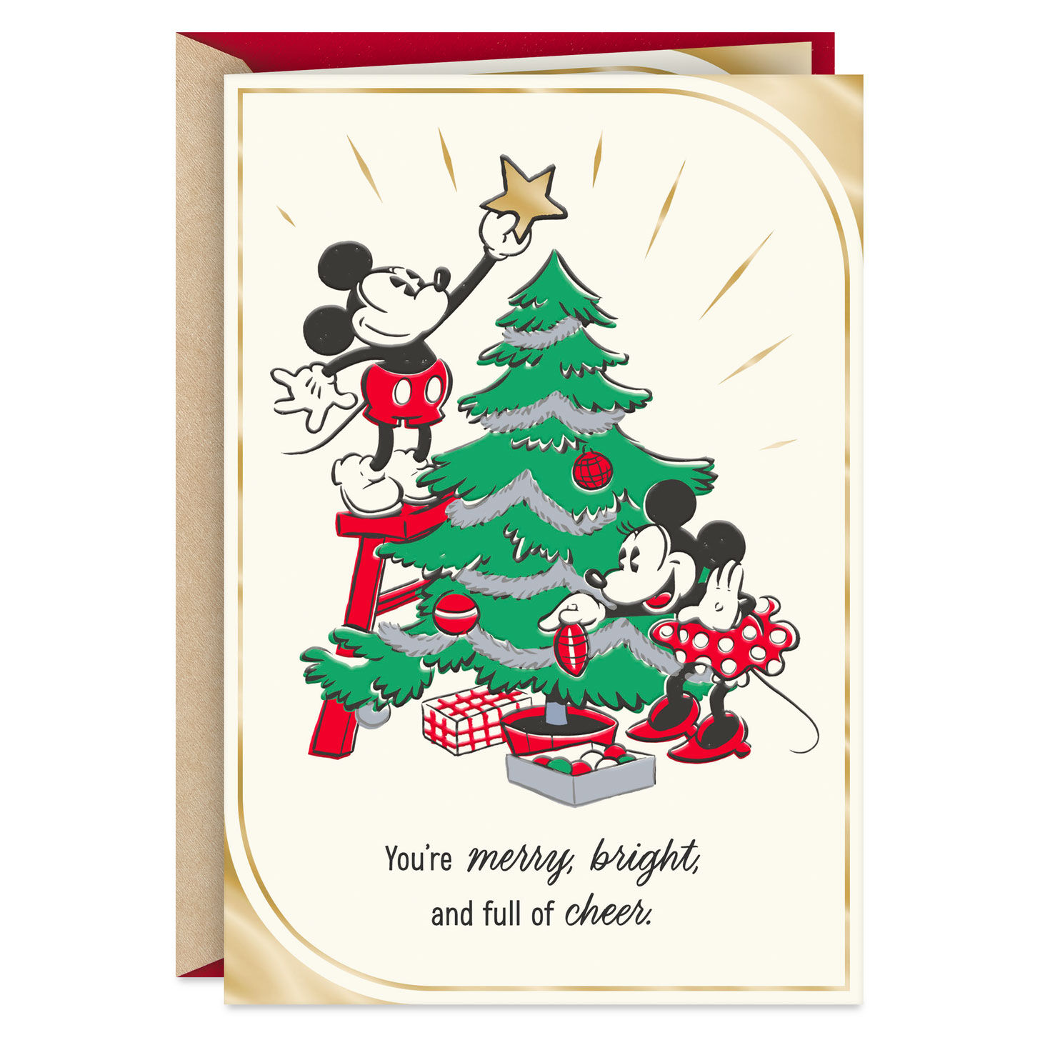 Disney Mickey and Minnie Full of Cheer Christmas Card