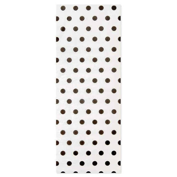 Black Dots on Ivory Tissue Paper, 4 sheets, Black Polka Dots, large image number 1