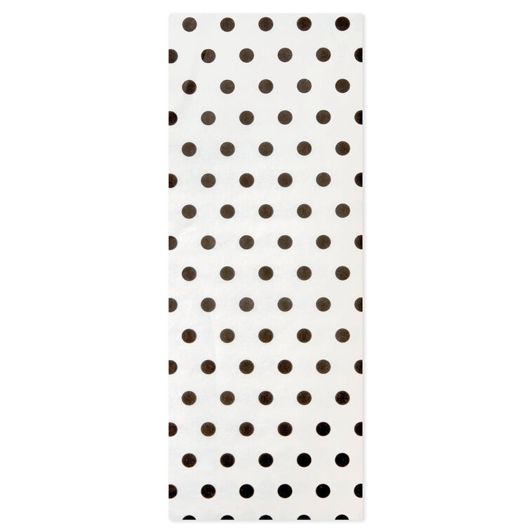 Black Dots on Ivory Tissue Paper, 4 sheets