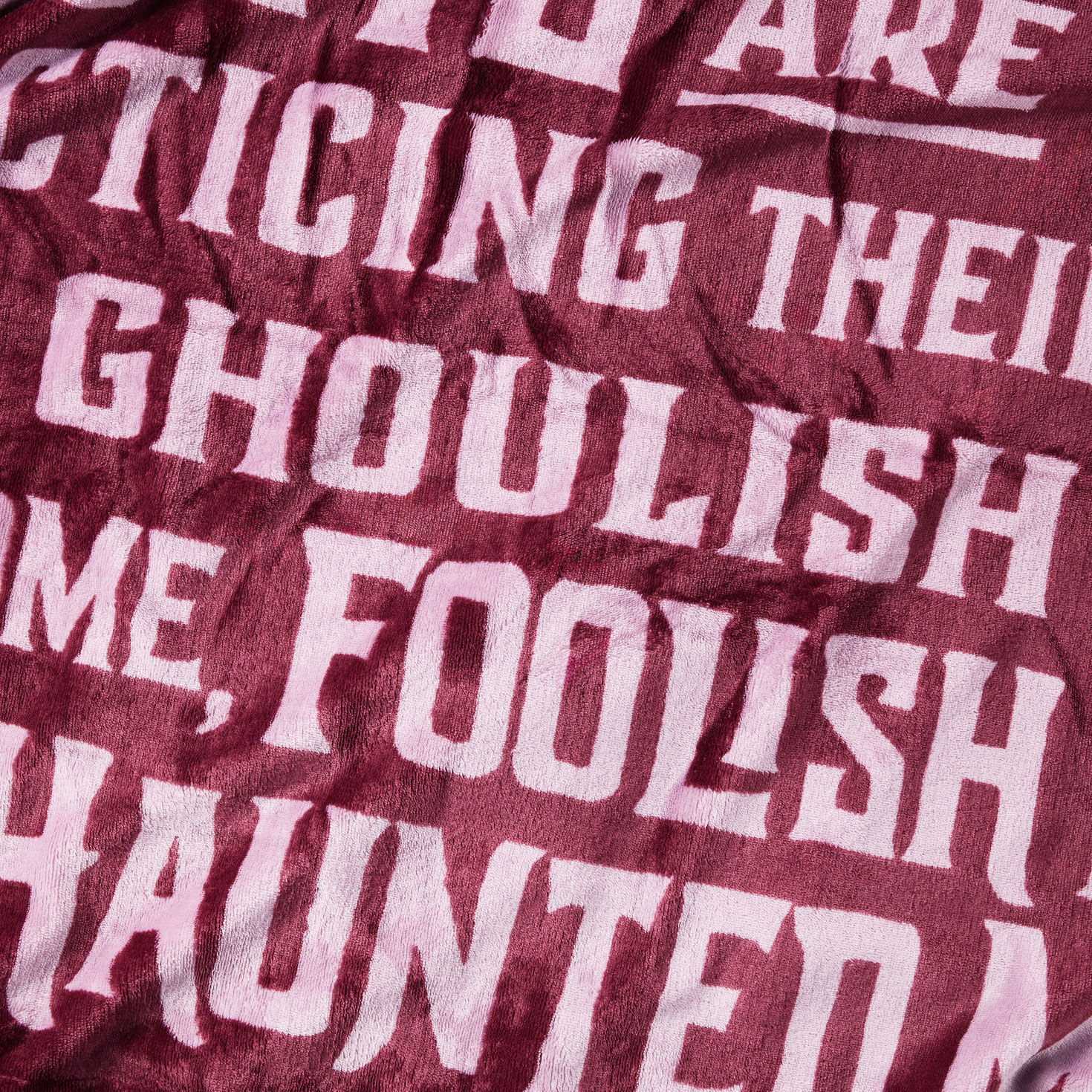 Haunted Mansion Eyes and Words Two-Sided Blanket closeup detail image number 5