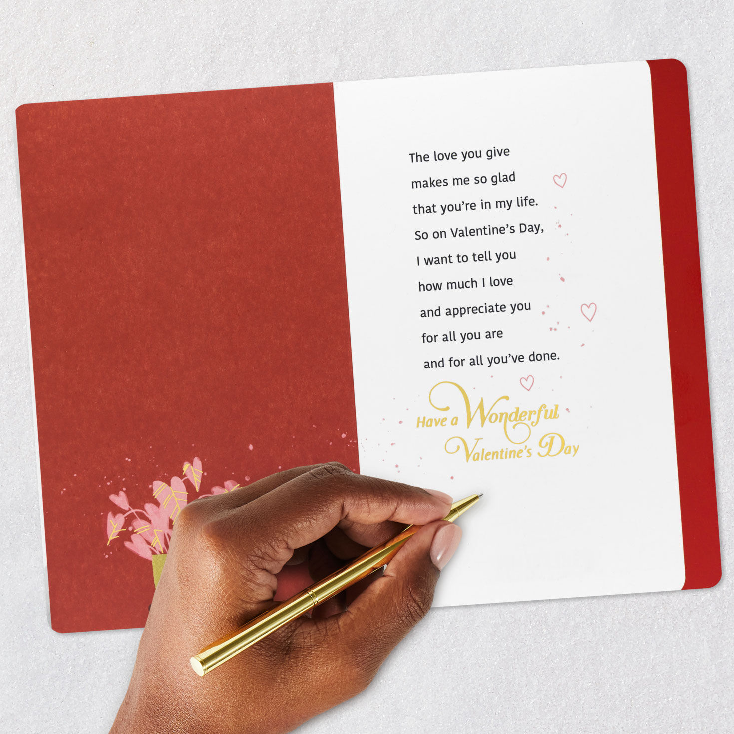 Pink Monstera Plant Friend Valentine's Day Card Signing card image number 6