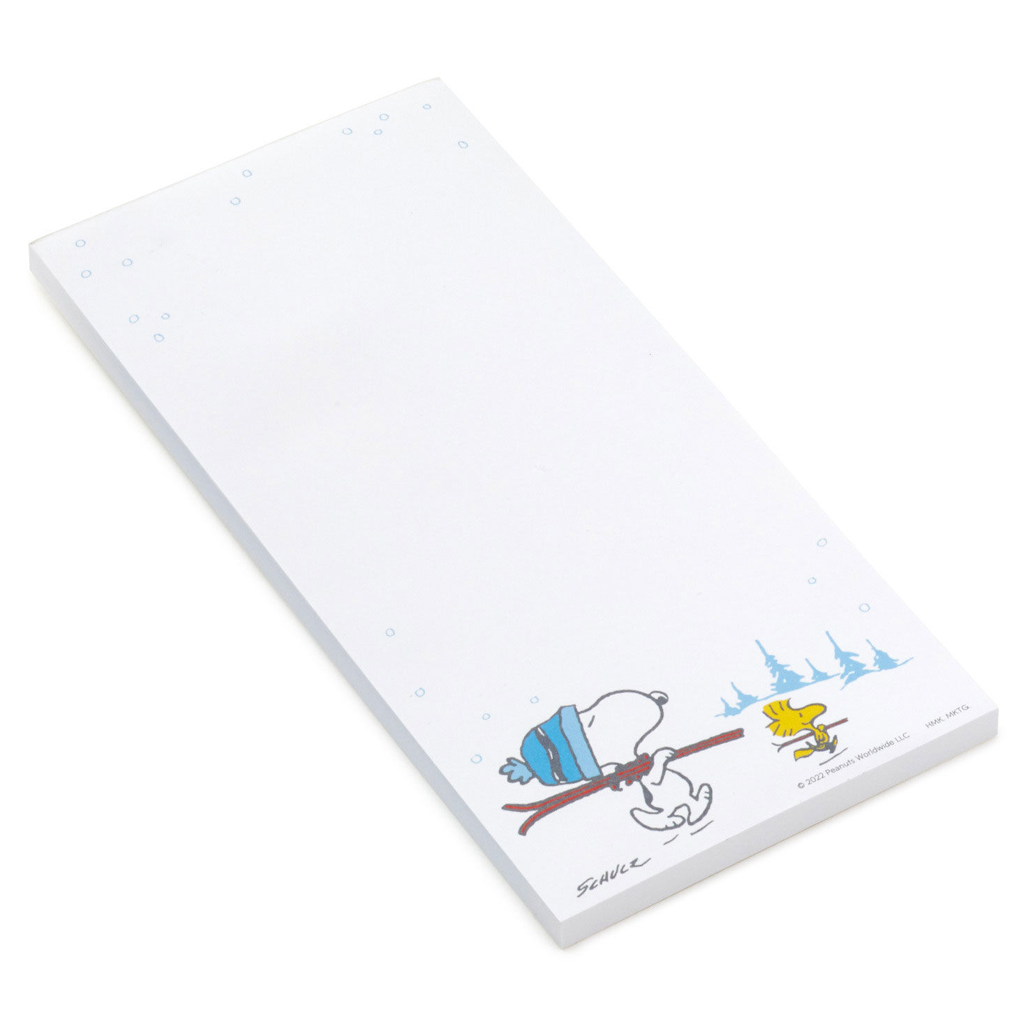 Peanuts Snoopy and Woodstock With Skis Memo Pad