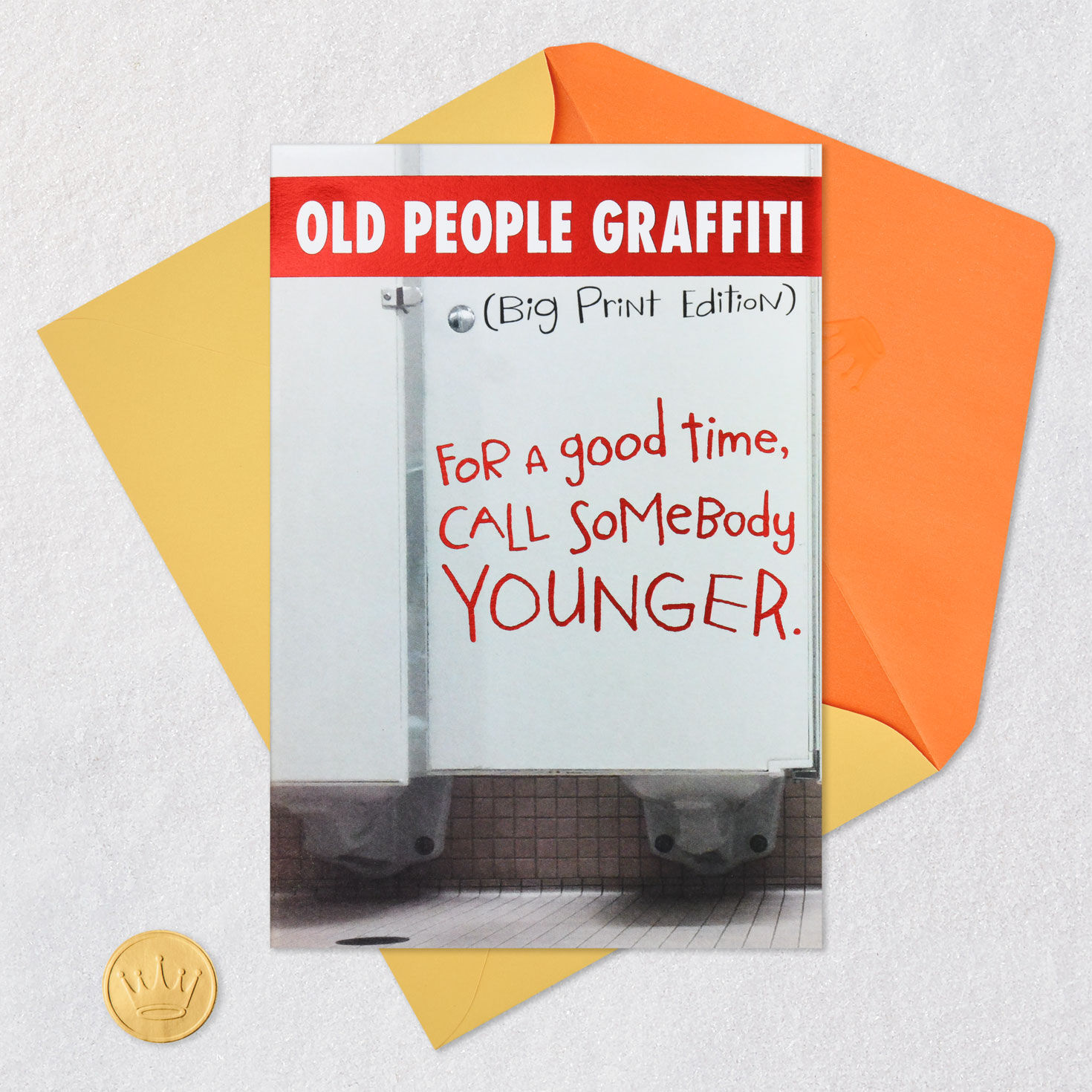 Big Print Graffiti Getting Older Birthday Card Card Front with Envelope and Gold Seal image number 6