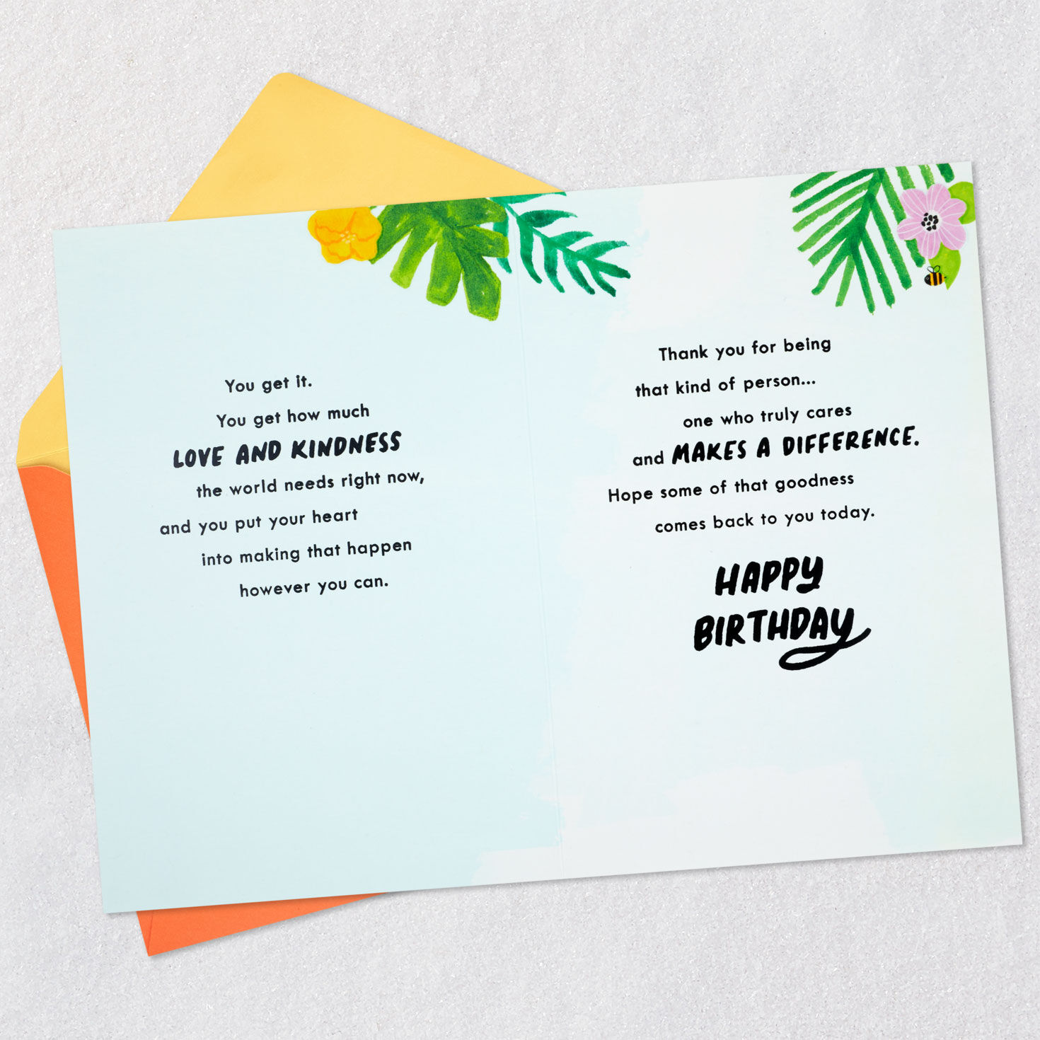 Woman and Flower Bouquet Birthday Card for Her Open card with envelope image number 4