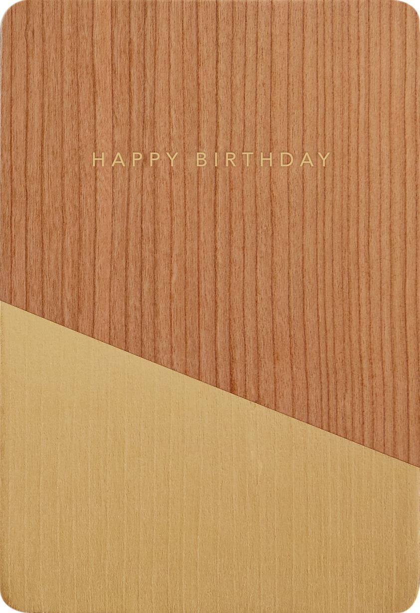 Simple Wishes Gold Dipped Wood Birthday Card