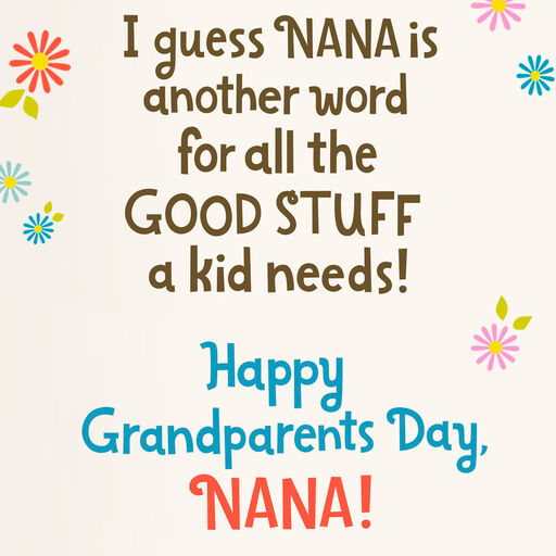 Nana Means Love Grandparents Day Card, 