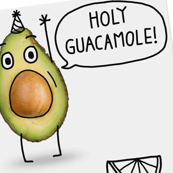 Holy Guacamole Avocado Funny Birthday Card, , large image number 4