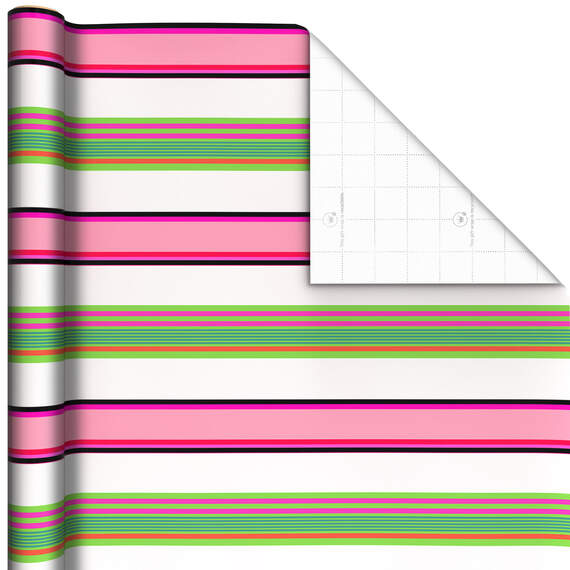 Modern Stripes on White Wrapping Paper, 20 sq. ft.