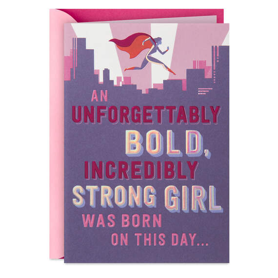 Bold, Strong Girl Birthday Card for Daughter