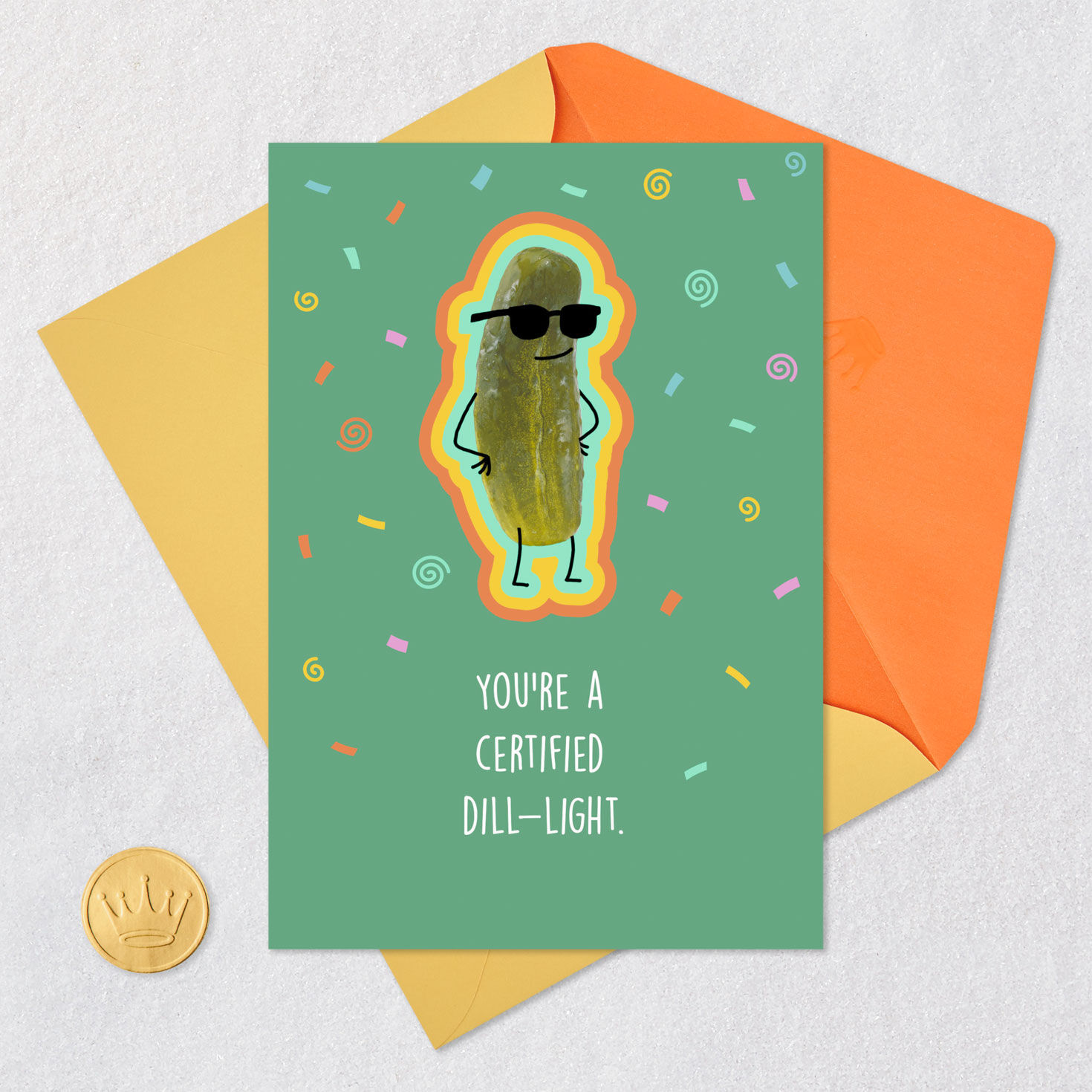 Funny Pickle Puns Friendship Card Card with envelope and Seal image number 5