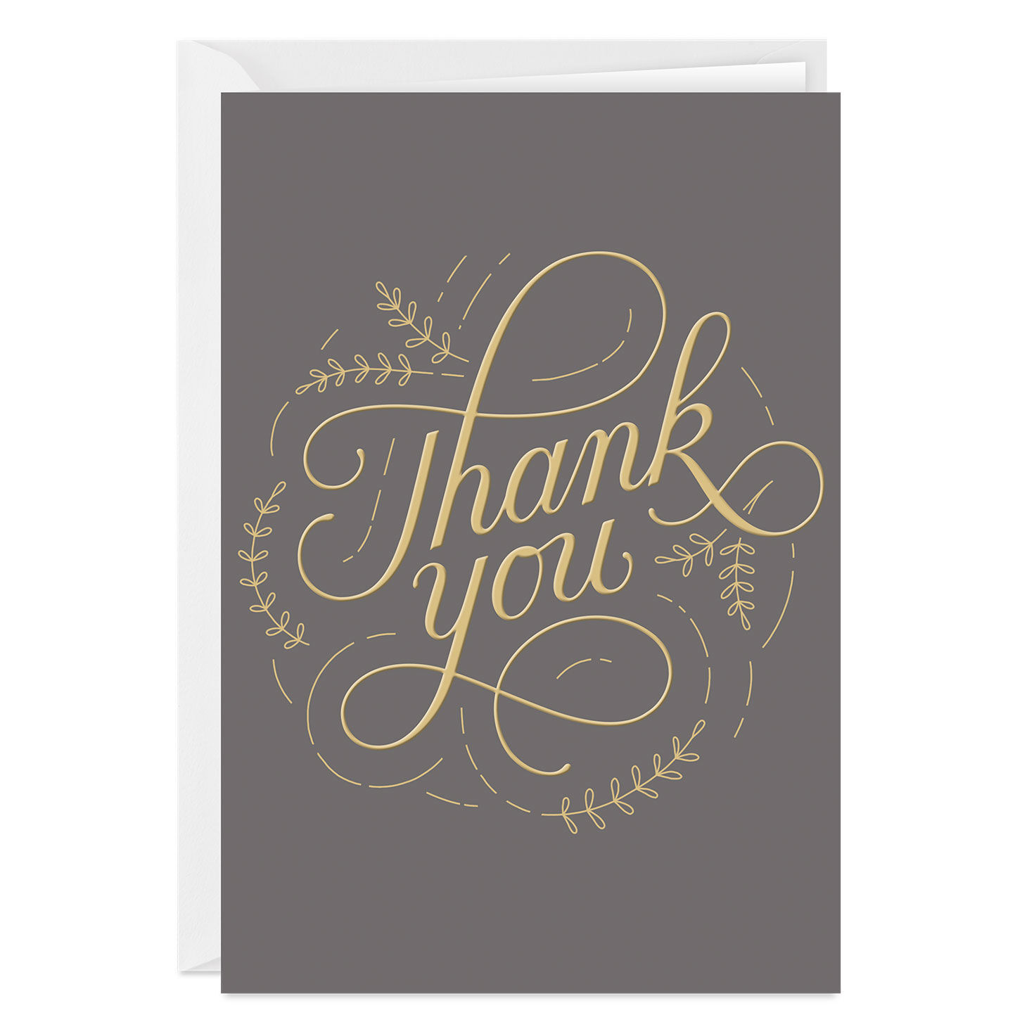 Script and Vines Custom Thank-You Card, , large image number 1