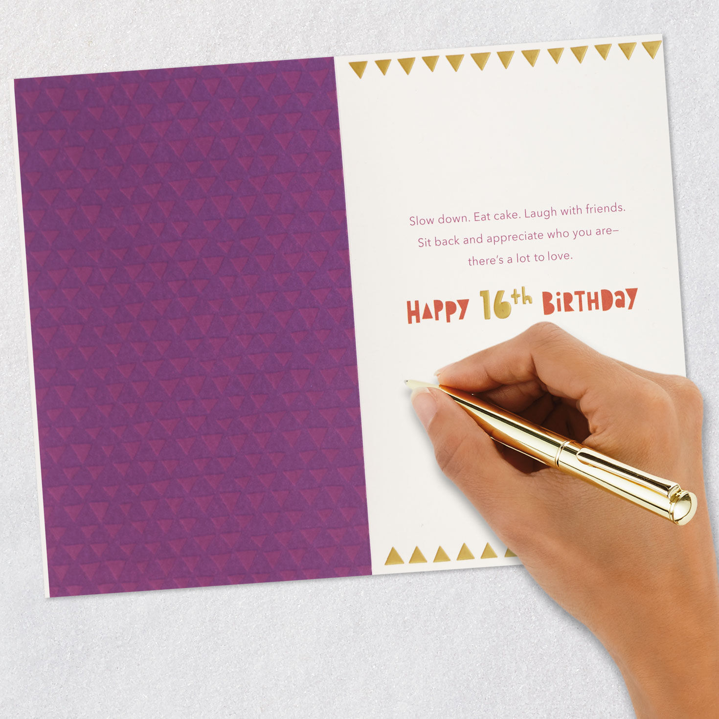 Red and Orange Lettering 16th Birthday Card signing card image number 6