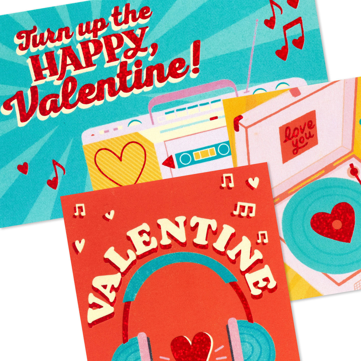 Mini Music Trends Assorted Blank Valentine's Day Note Cards, Pack of 18, , large image number 5