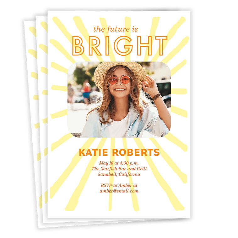 Future Is Bright Sun Rays Graduation Invitation