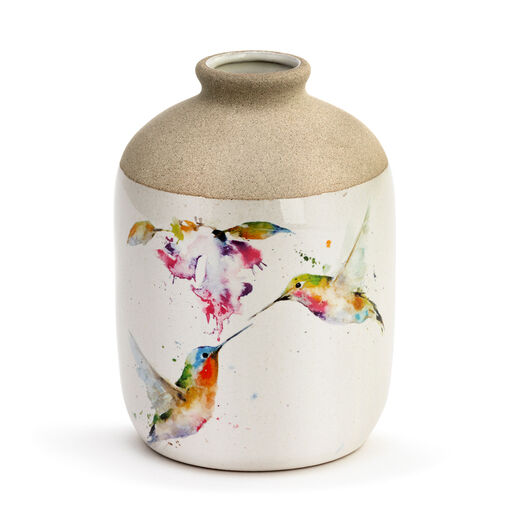 Demdaco Hummingbirds In Flight Ceramic Vase, 