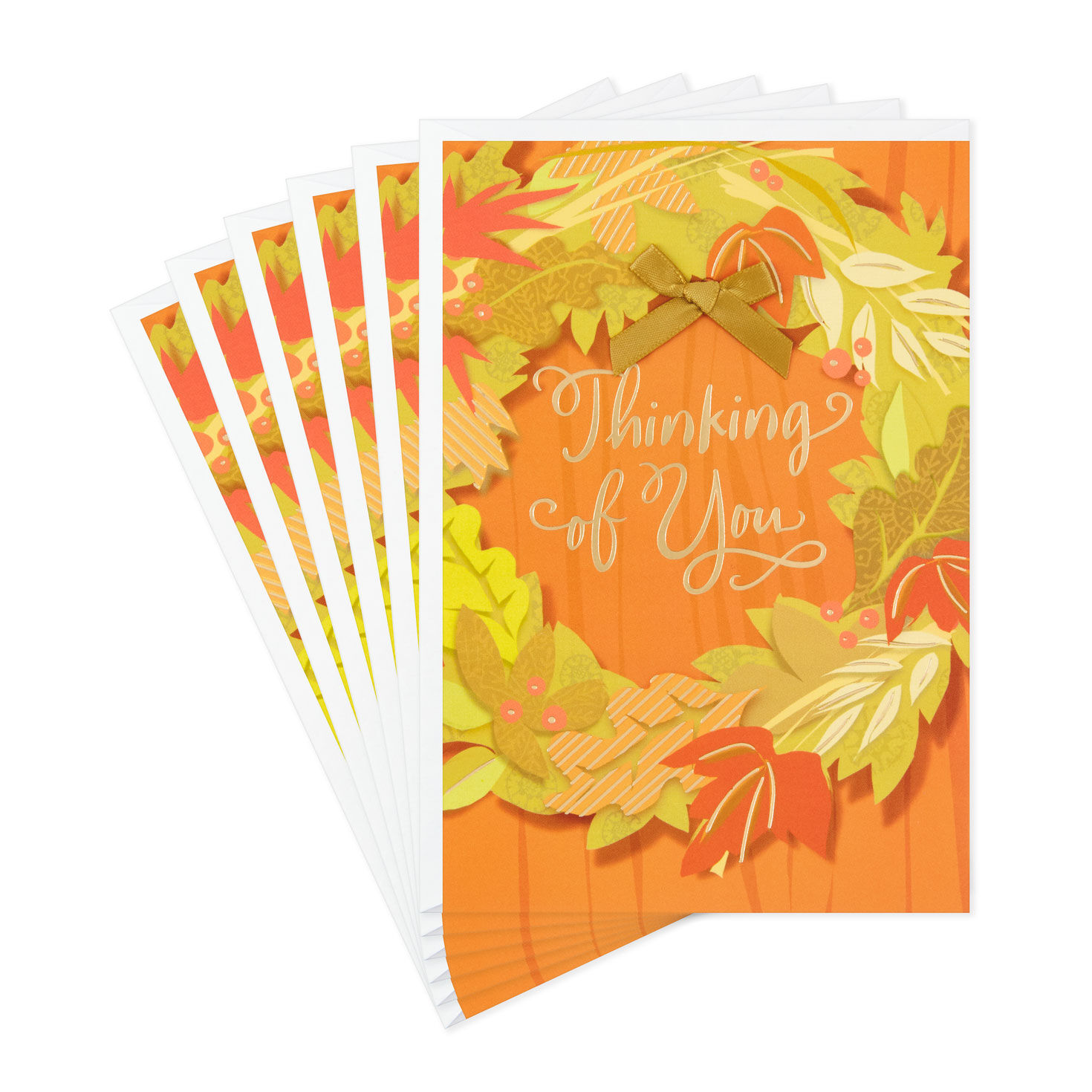 Fall Wreath Thinking of You Thanksgiving Card, Pack of 6 - Boxed Cards -  Hallmark