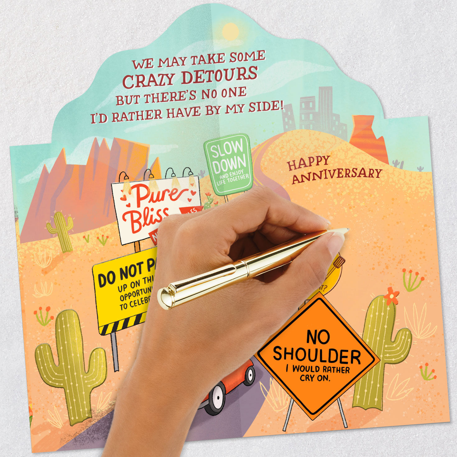 Our Marriage Journey Funny Pop-Up Anniversary Card Signing card image number 5