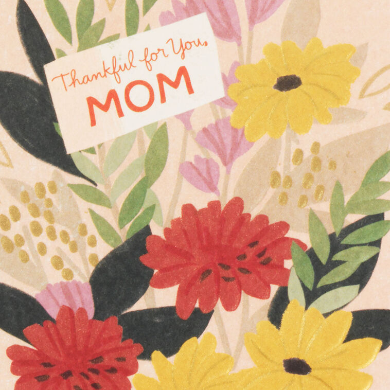 Flowers in Pot Religious Thanksgiving Card for Mom Card Front Detail image number 6