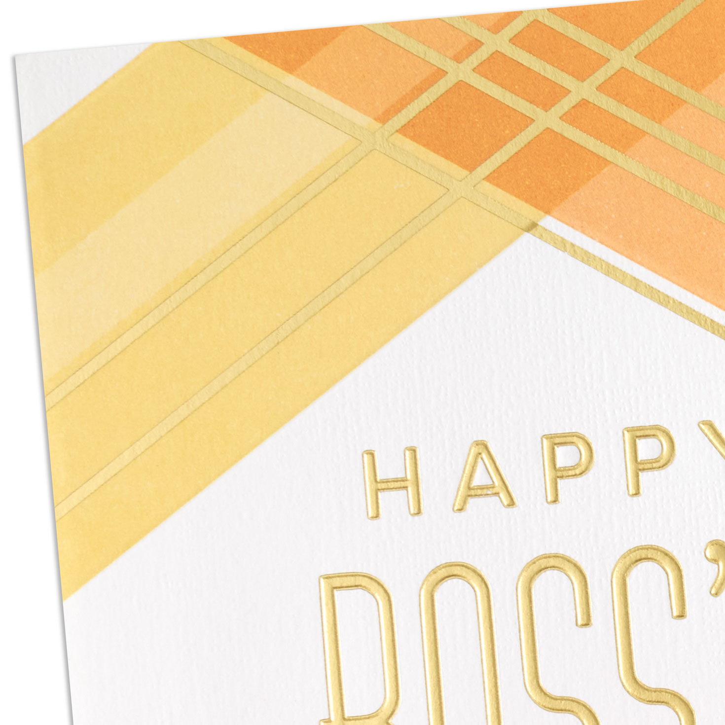 Orange, Yellow and Gold Plaid Boss's Day Card Card Front Detail image number 4