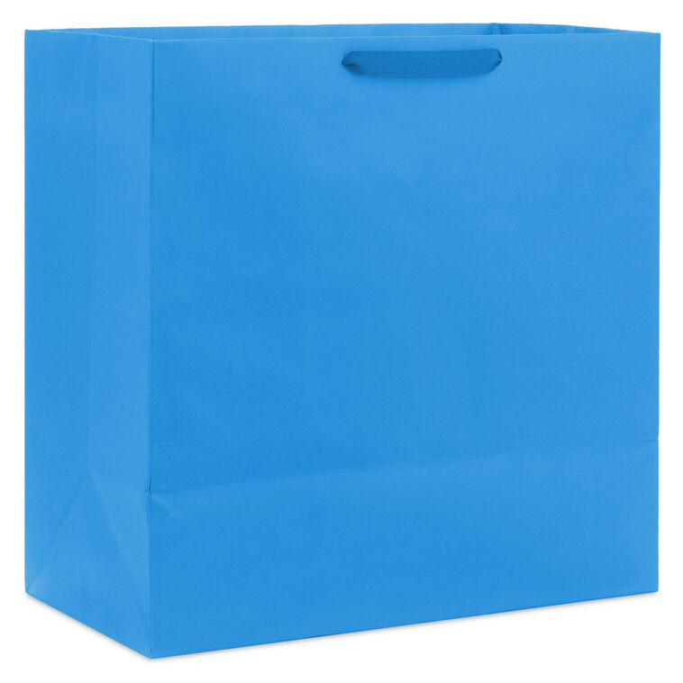 Solid Bright Blue Extra-Deep Gift Bag Back image number 6