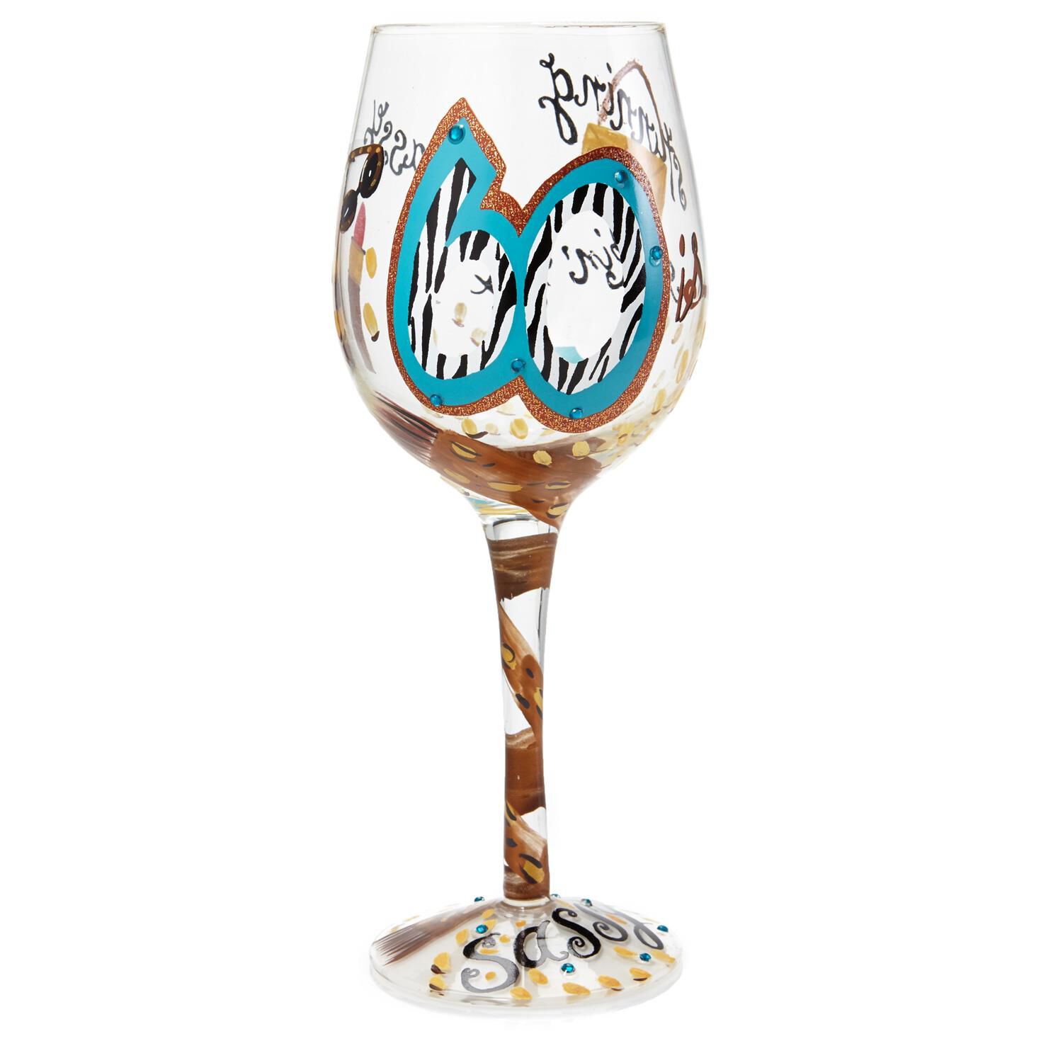 Lolita 60 Is Sassy Handpainted Wine Glass 15 Oz Wine Glasses Hallmark