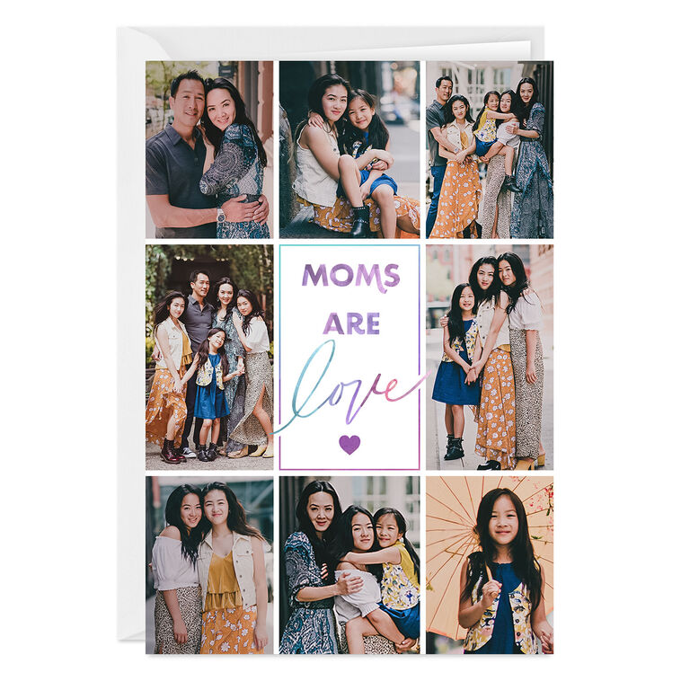 Personalized Photo Collage Moms Are Love Photo Card