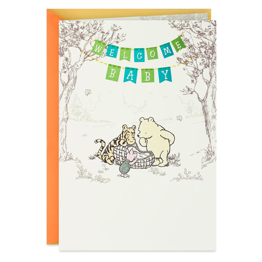 Disney Winnie the Pooh New Baby Card for Grandparents, 
