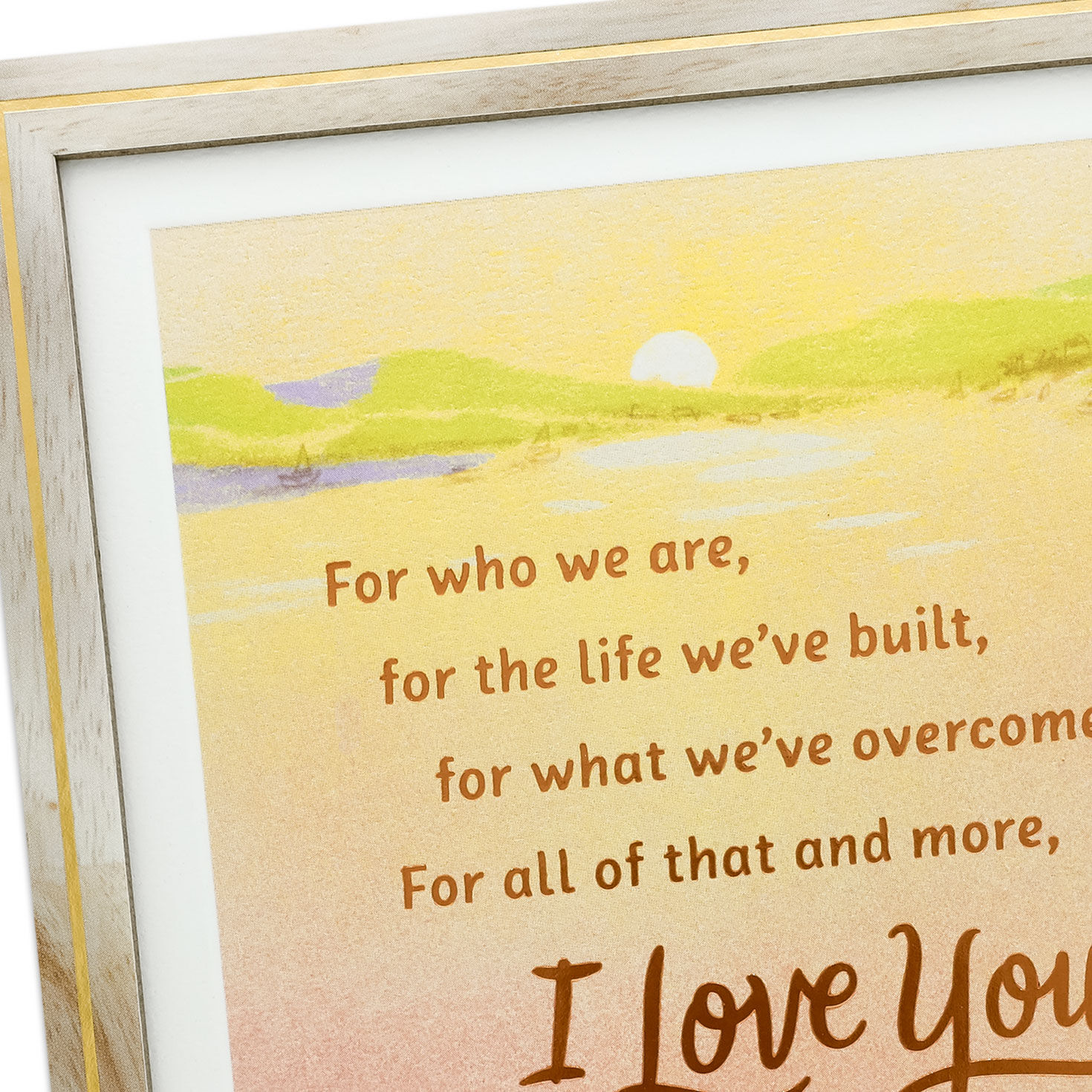 Couple Watching Sunset on Dock Our Anniversary Card Card Front Detail image number 5