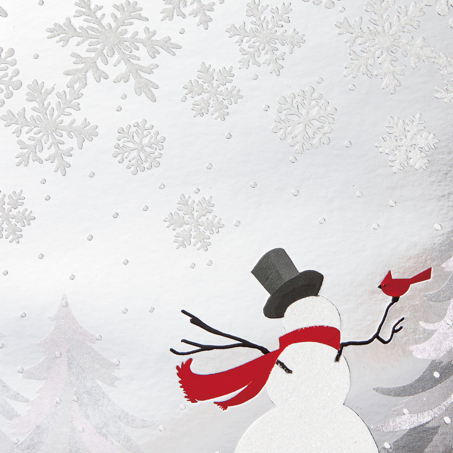 Snowman and Cardinal Boxed Christmas Card Pack cover detail image number 5