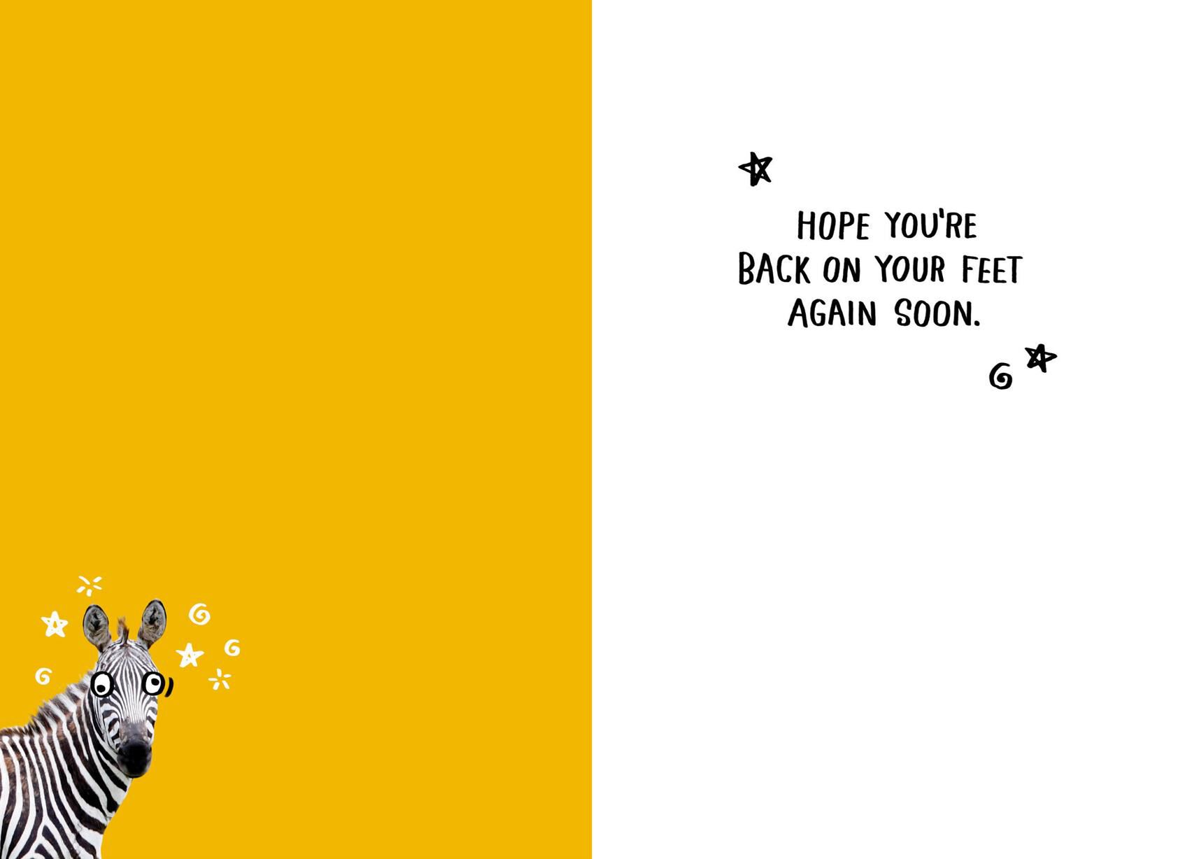 Get Back On Your Feet Funny Get Well Card