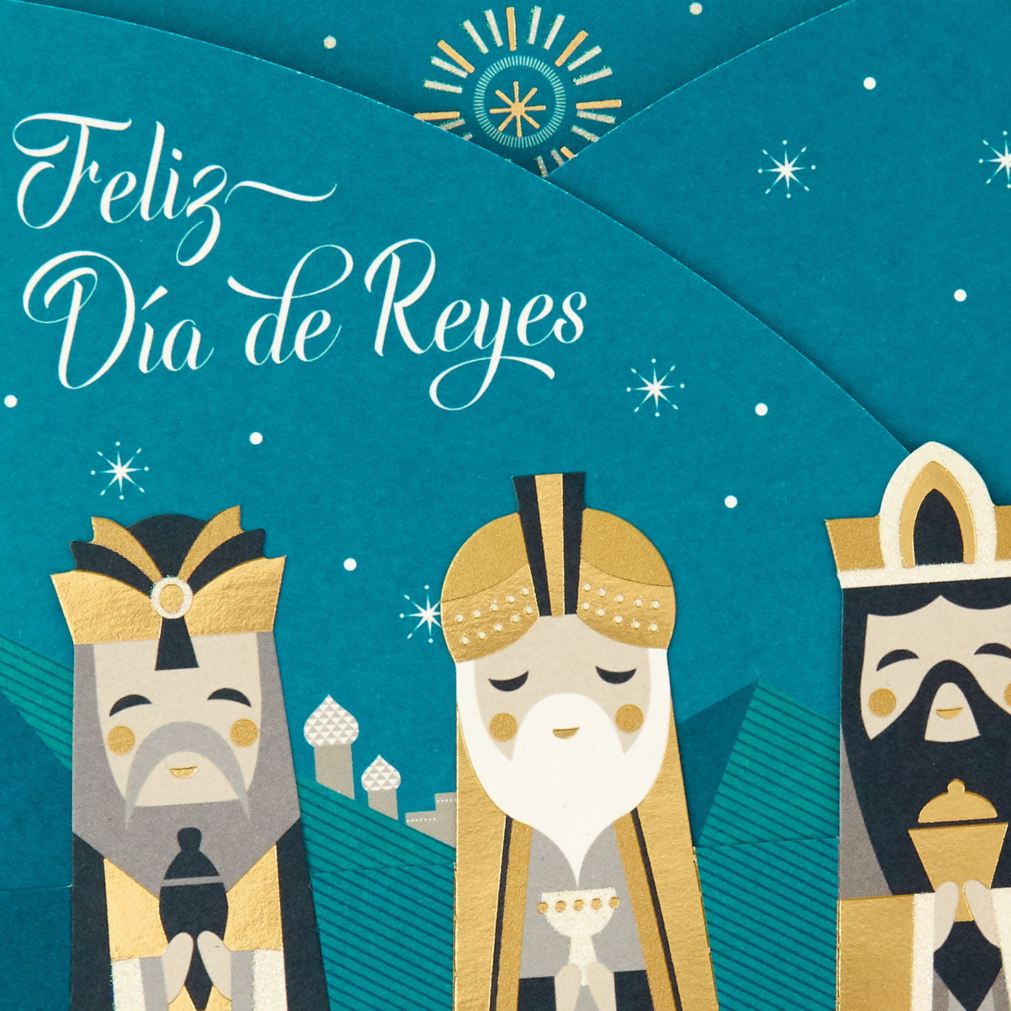 Joy, Hope, Peace Spanish-Language Three Kings Day Card With Magi Decorations, , large image number 5