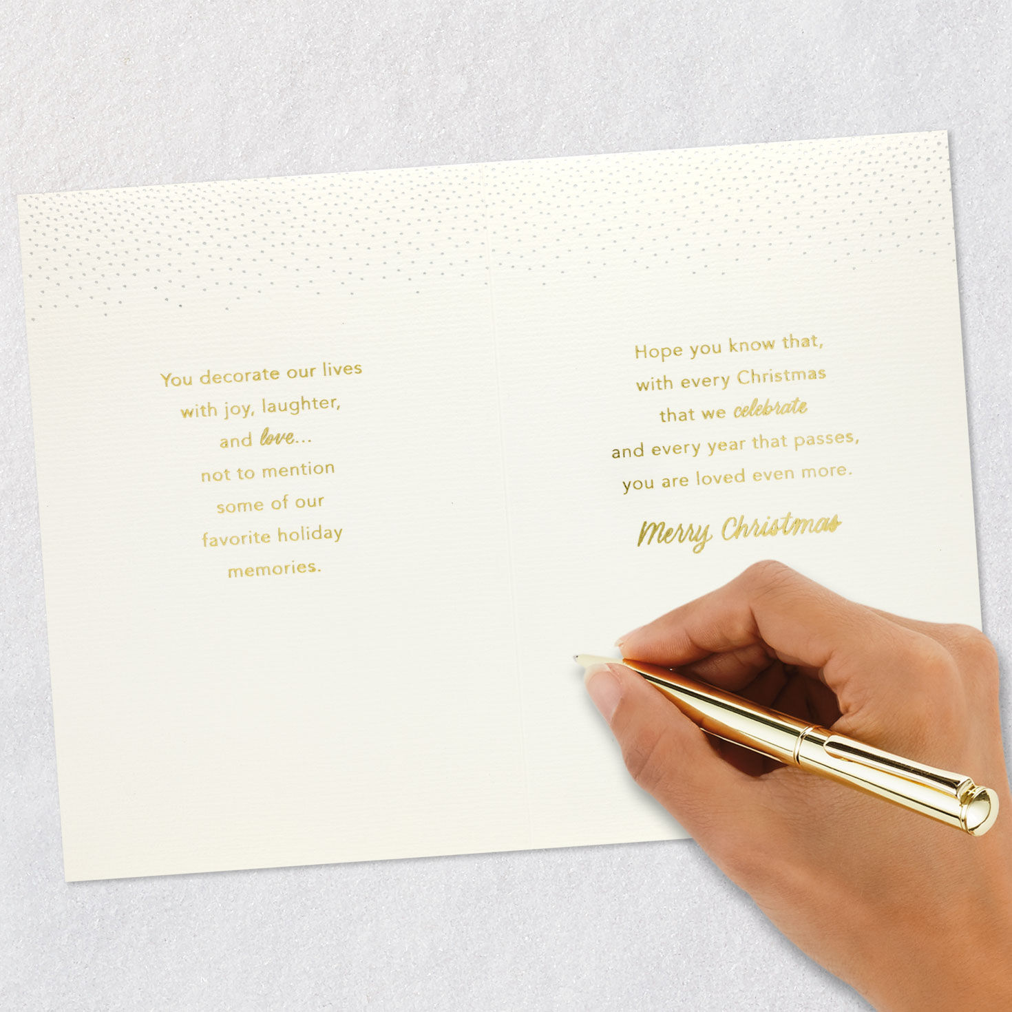 Silver and Gold Gem Tree Christmas Card for Daughter Signing card image number 7