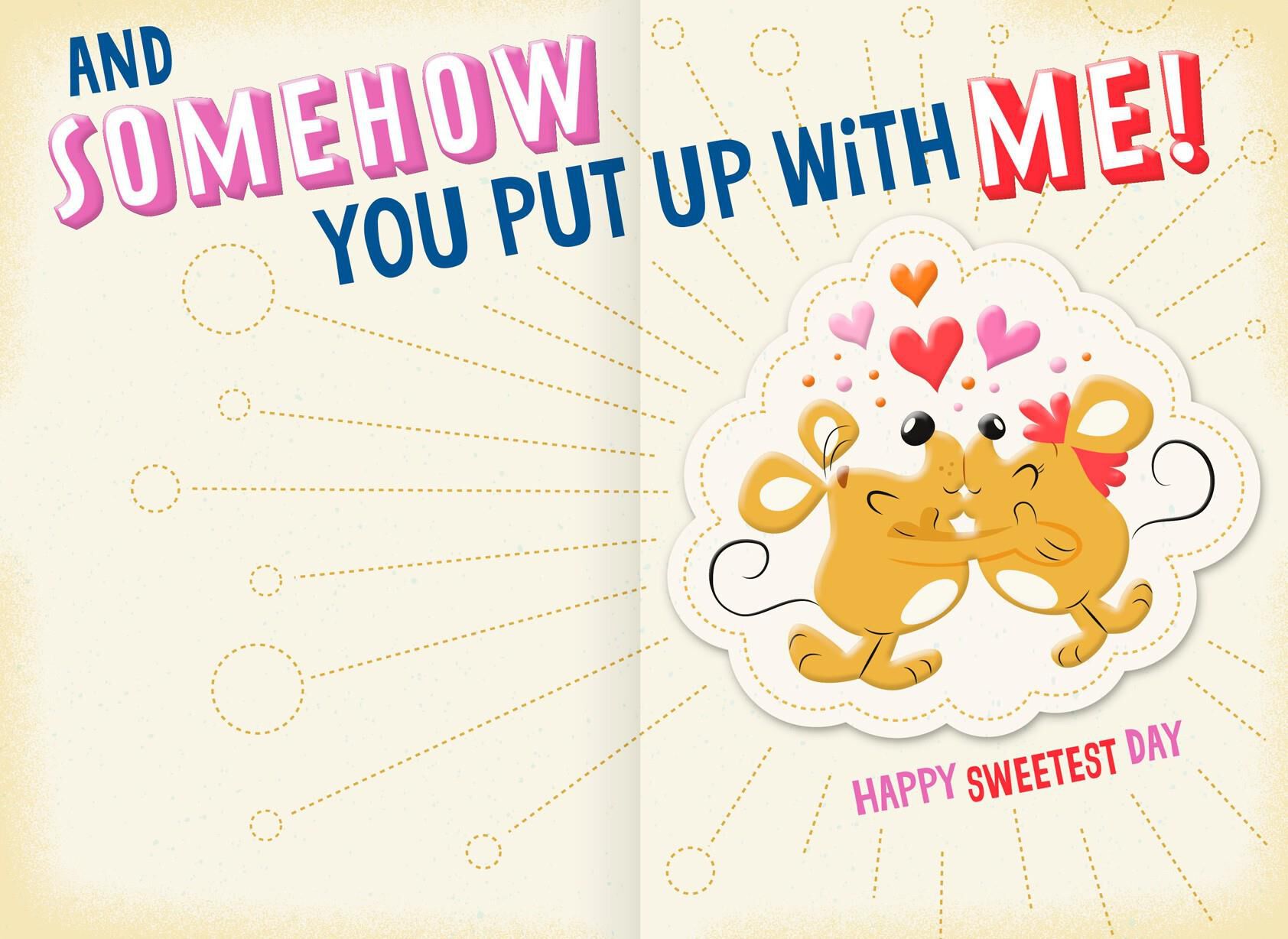 You Put Up With Me Funny Sweetest Day Card for Husband
