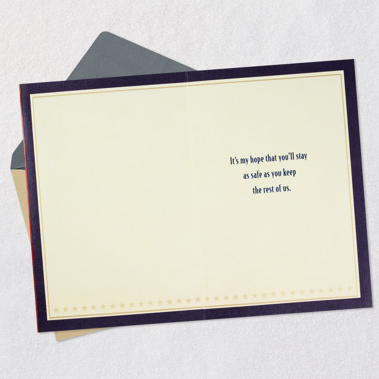 American Flag Military Appreciation Card Open card with envelope image number 3