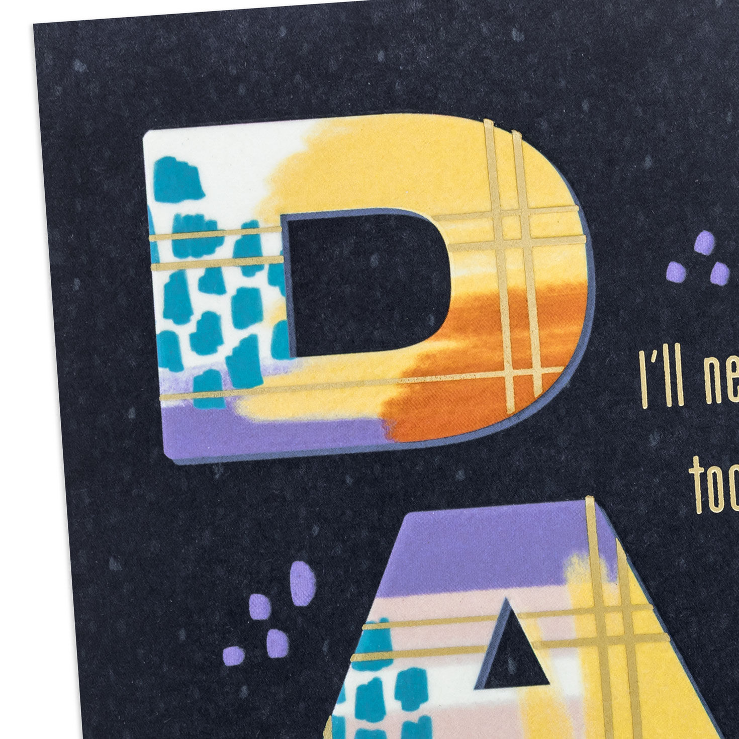 Lettering on Blue Dad Father's Day Card From Daughter Card Front Detail image number 5