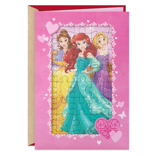 Disney Princess Valentine's Day Card With Puzzle, 