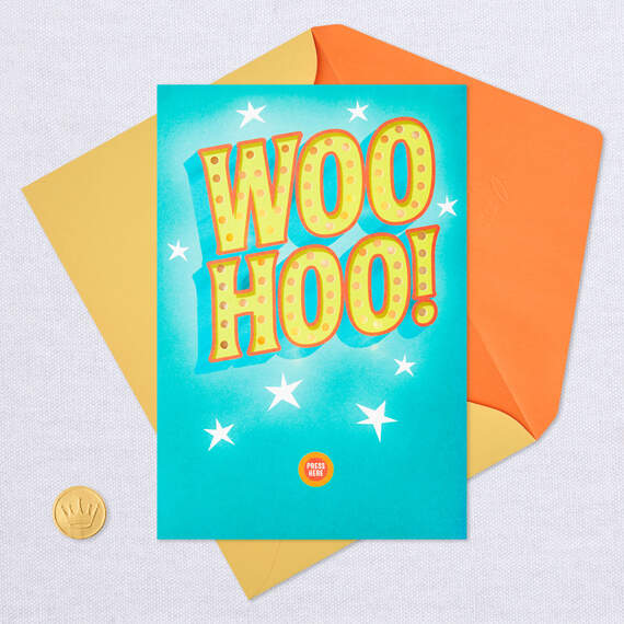 Woo-Hoo for You Musical Birthday Card With Lights, , large image number 5