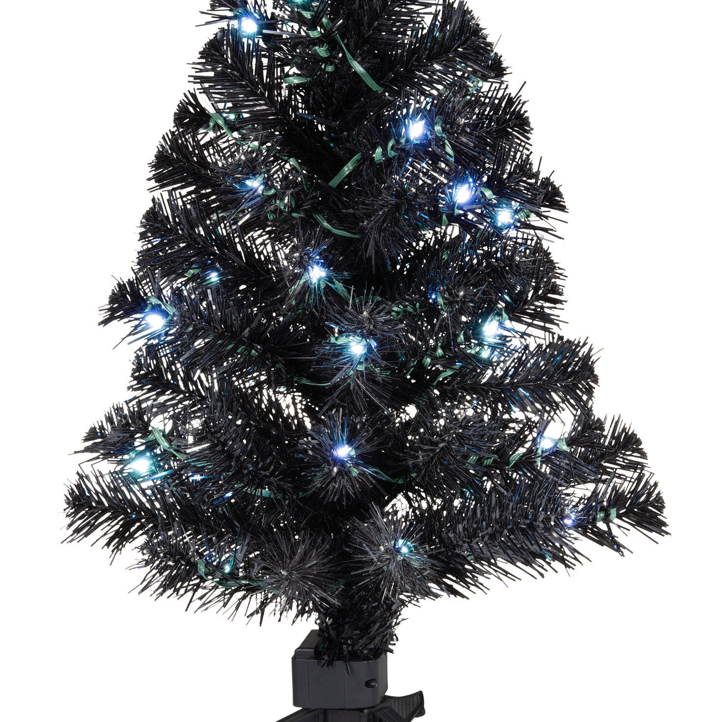 Mini Black Keepsake Christmas Tree With Lights closeup view image number 4