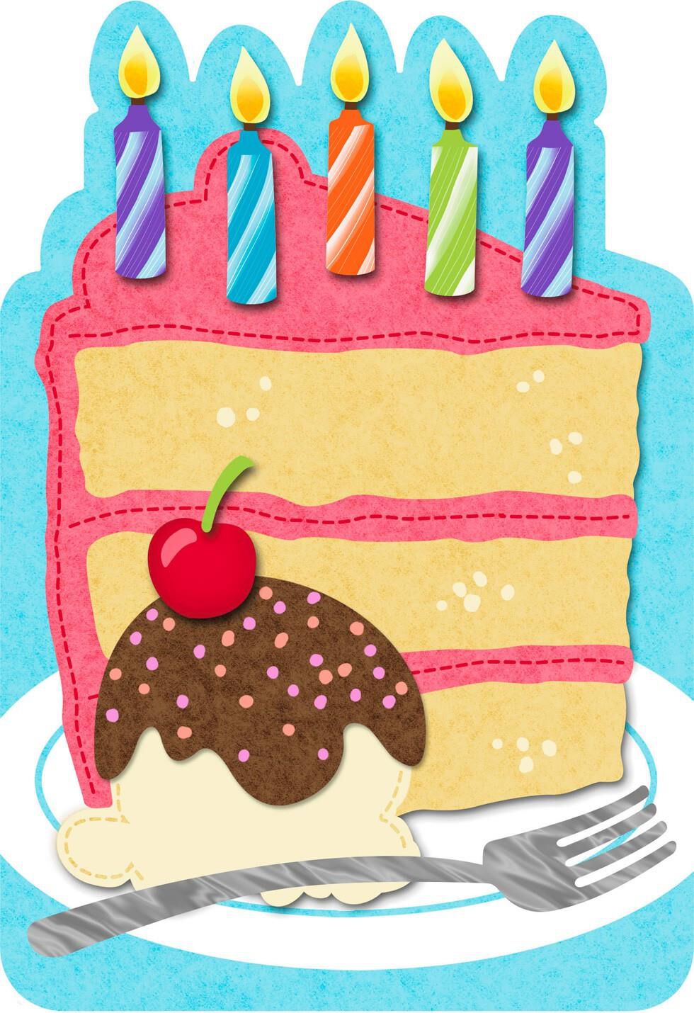 Slice of Cake Felt Musical Birthday Card