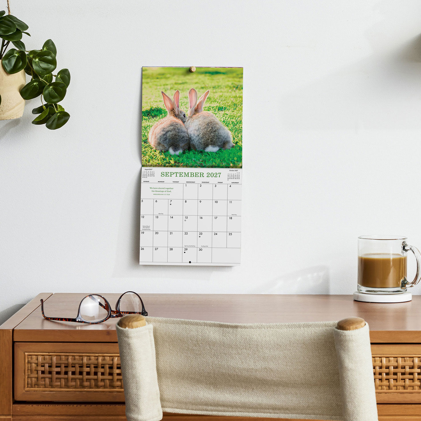 Cute Household Pets 7x7 Mini Wall Calendar  image number 5