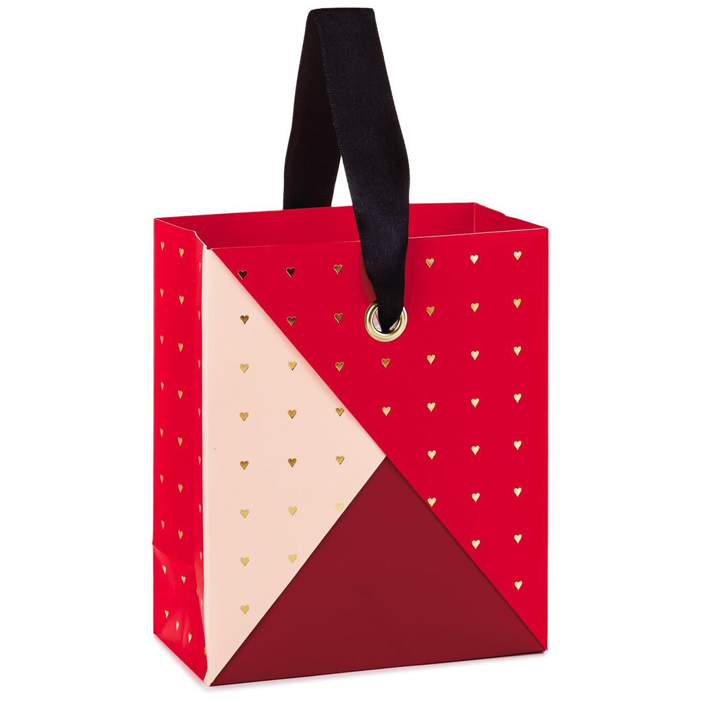 Origami Fold Valentine S Day Small Gift Bag With Hearts 6 5