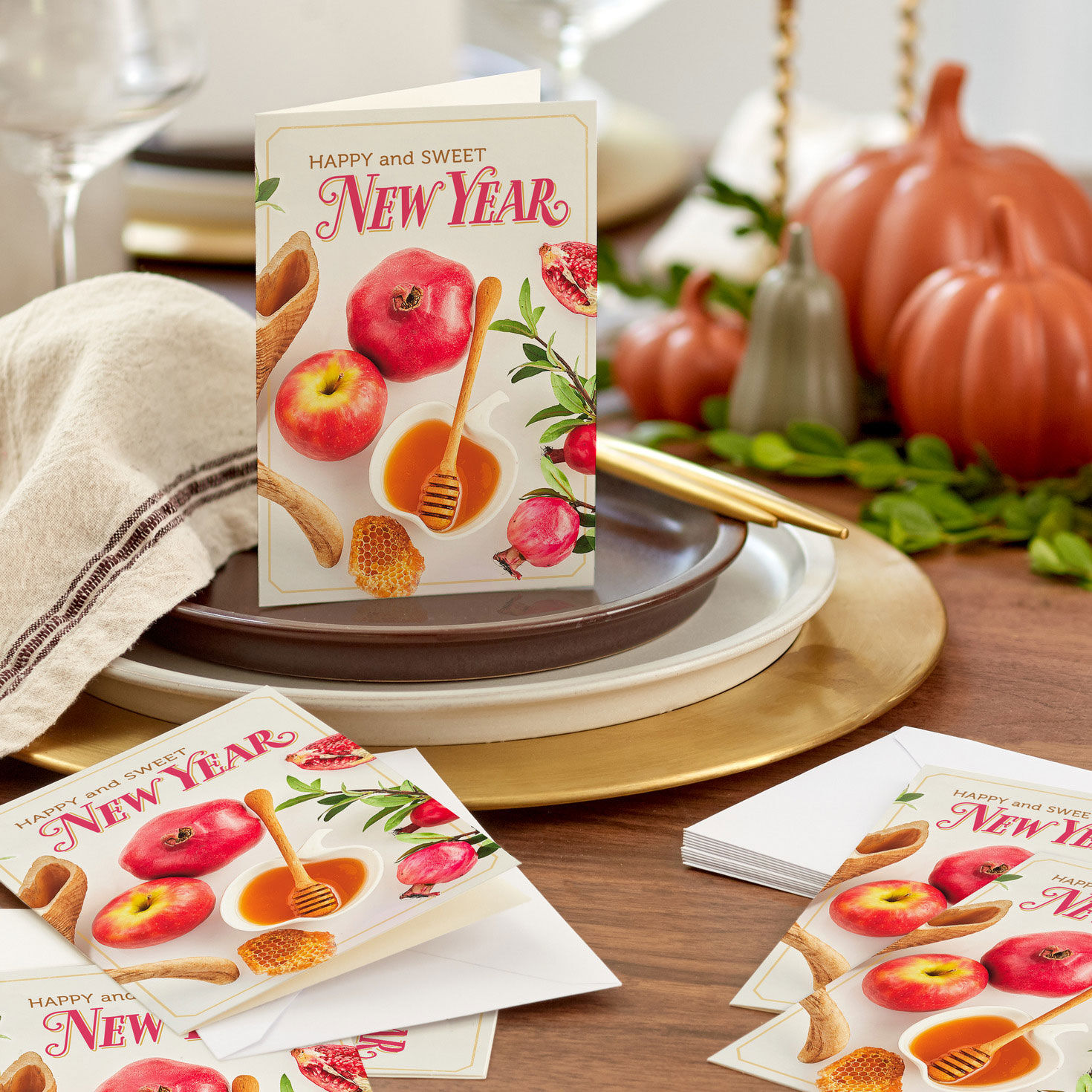 Apples and Honey Jewish New Year Cards Pack in use image number 6