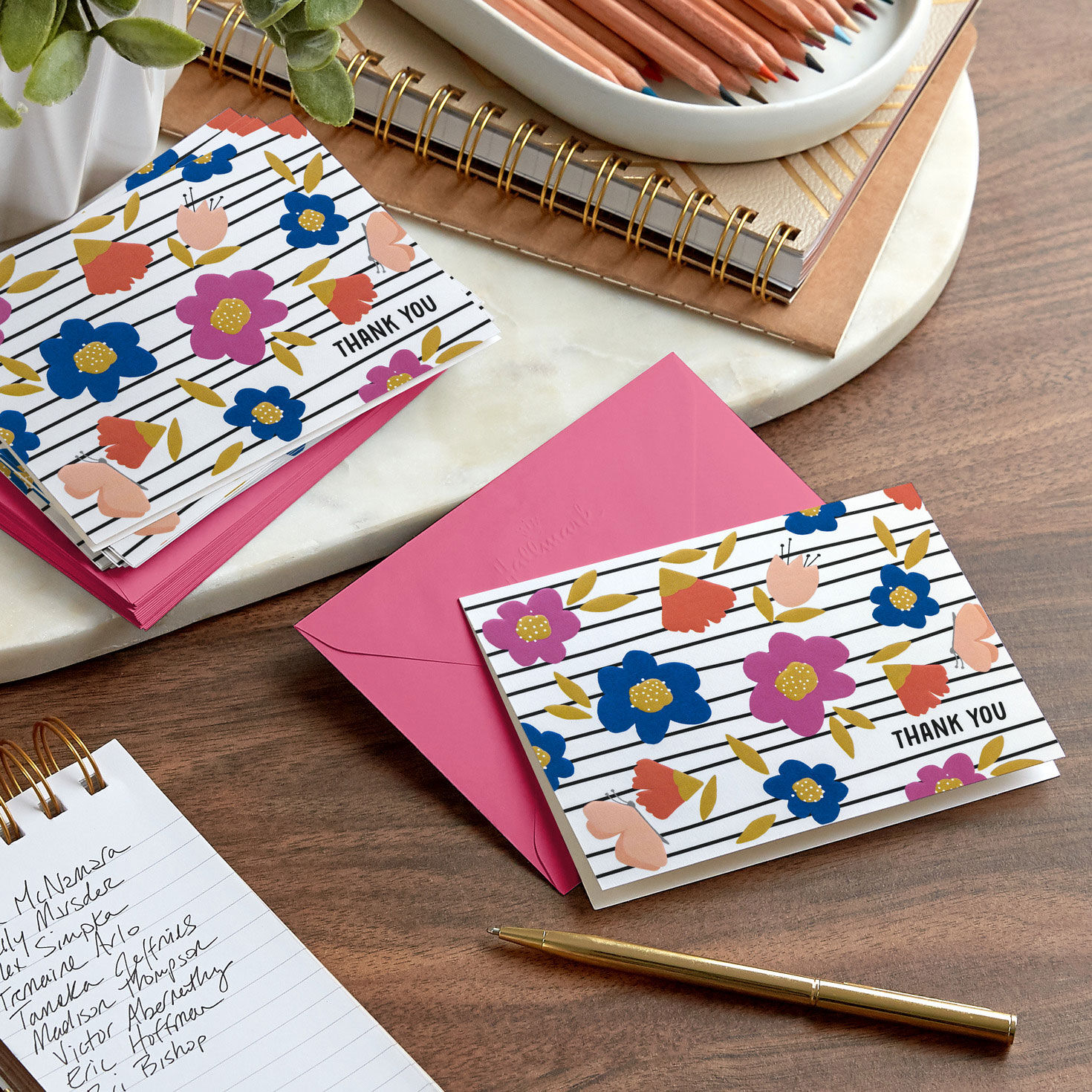 Bold Florals Blank Thank You Note Cards Pack  image number 6