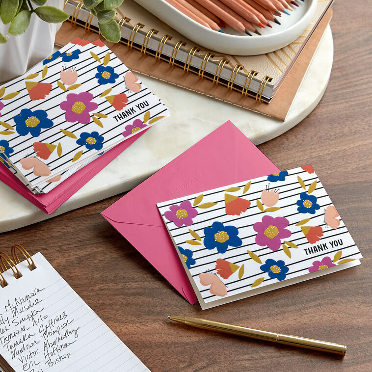 Bold Florals Blank Thank You Note Cards Pack  image number 6