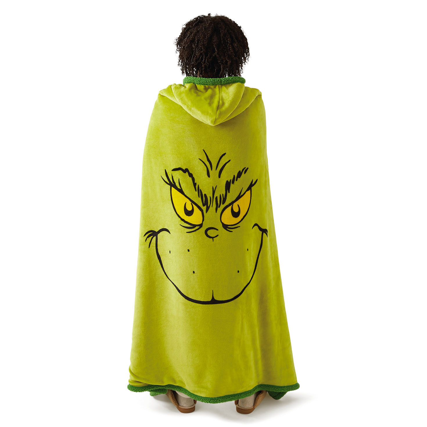 Dr. Seuss Grinch Hooded Blanket With Pockets in use image number 2