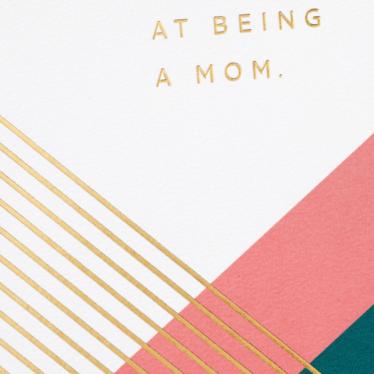 Pink, Green and Gold Stripes Damn Good Mom Card Card Front Detail image number 4